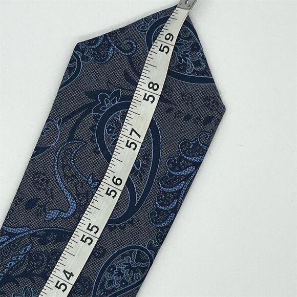 Michael Kors Men's Blue Paisley Silk Designer Tie - Picture 5 of 5